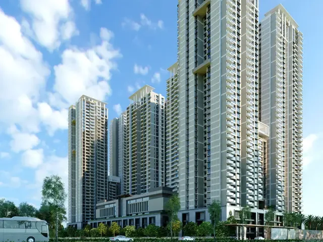 Towers under construction at Prestige Clairemont near Kokapet, Hyderabad