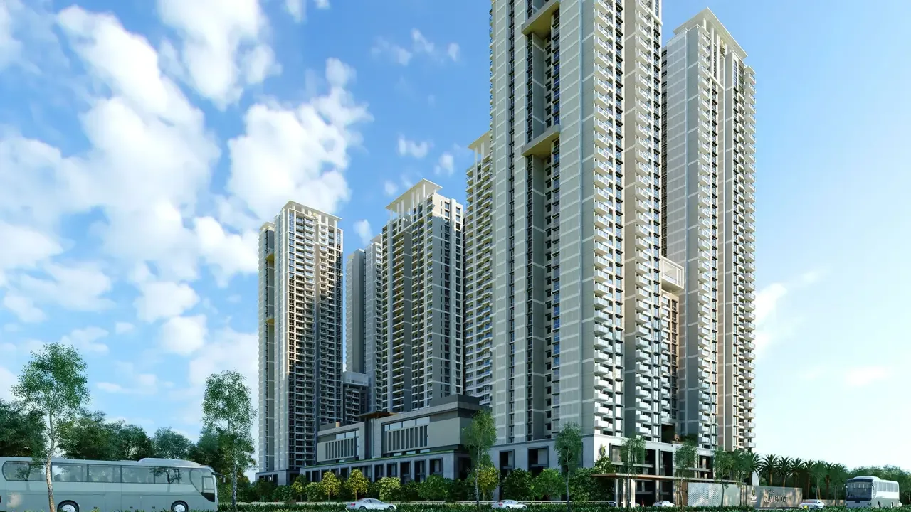 High-rise residential towers at a Prestige Group community in Kokapet, Hyderabad (artist's impression)