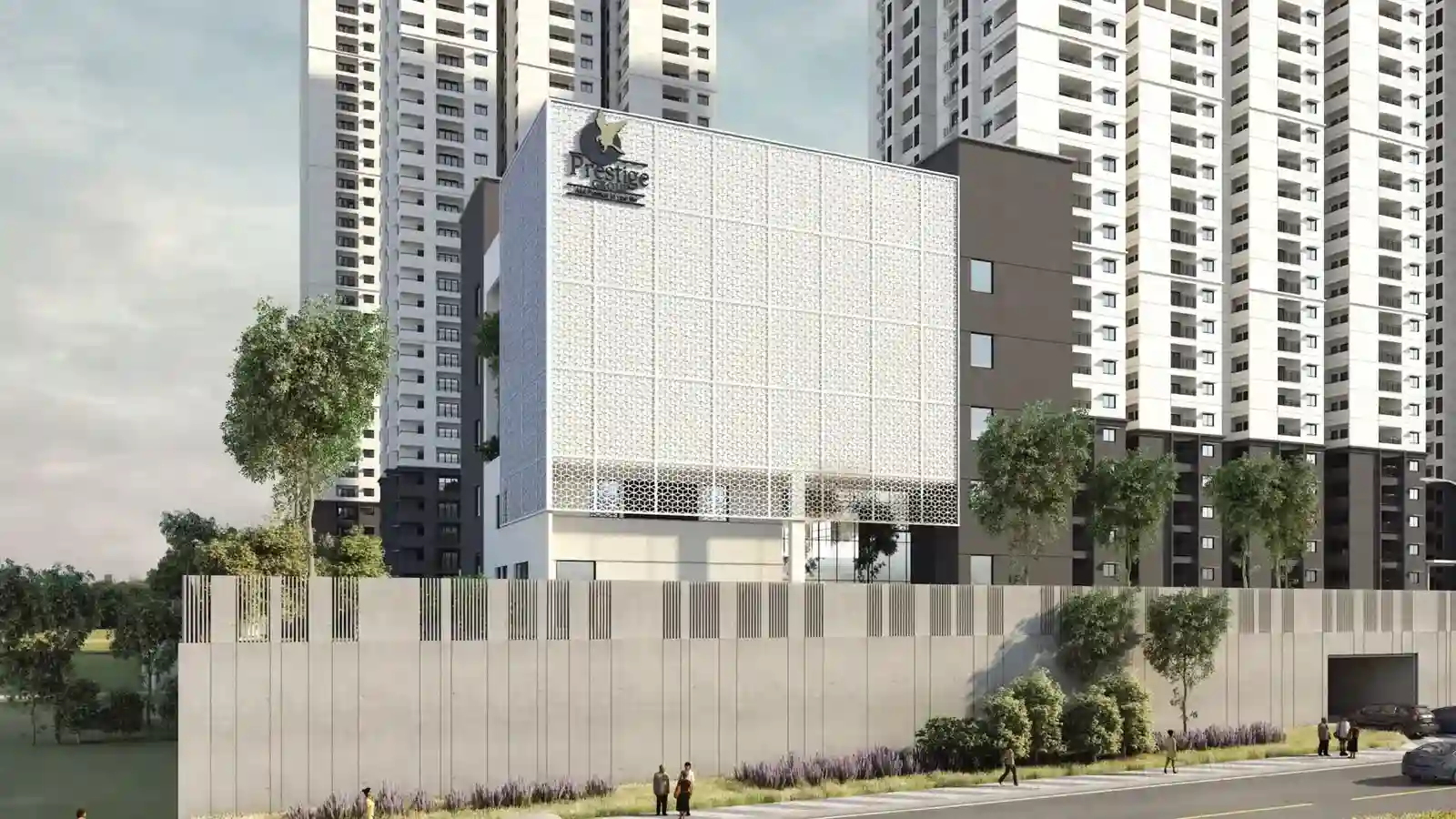 Prestige Kokapet modern clubhouse exterior facade